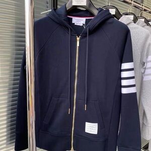 Thom Browne Dark Blue Zip-Up Sweater